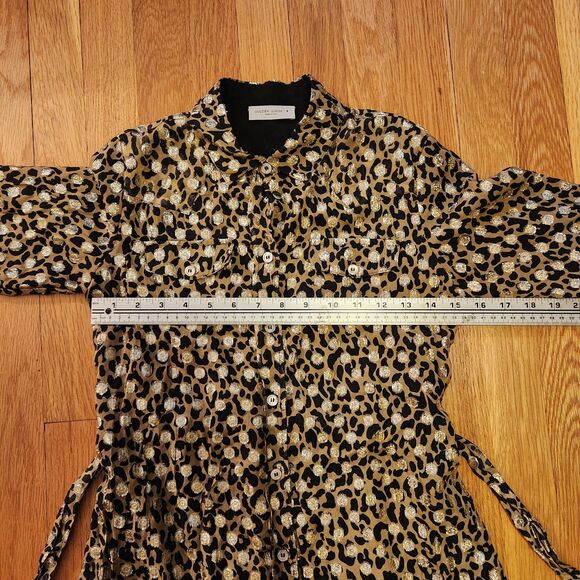 Golden Goose Leopard‑Print Fil Coupe Shirtdress, Professionally Shortened, Sz 4 - Picture 12 of 15